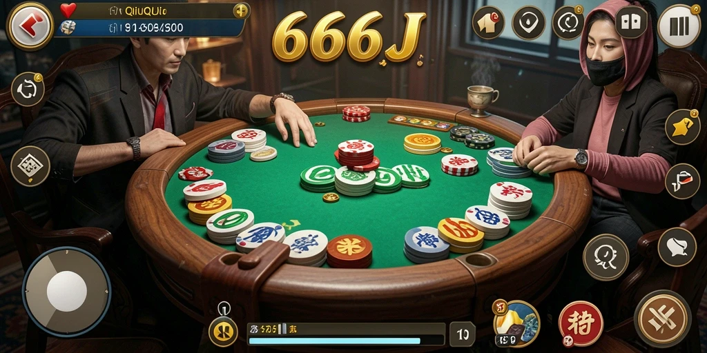 Tampilan gameplay seru dalam permainan QiuQiu 666J.