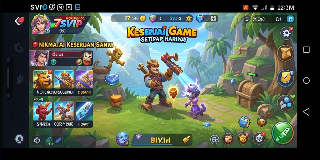 Screenshot menunjukkan gameplay seru dan santai dari 7SVIP.