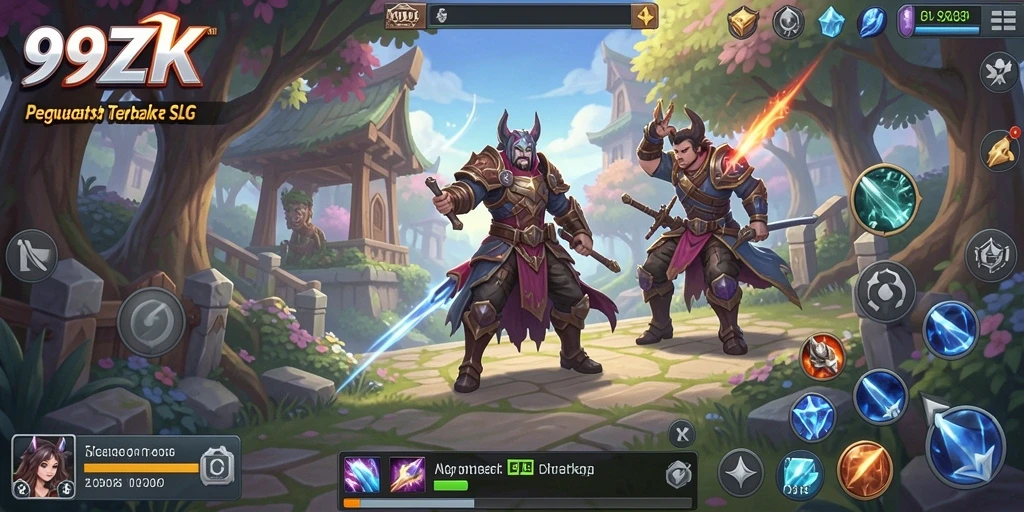 Screenshot gameplay 99ZK yang menunjukkan pertempuran strategis.