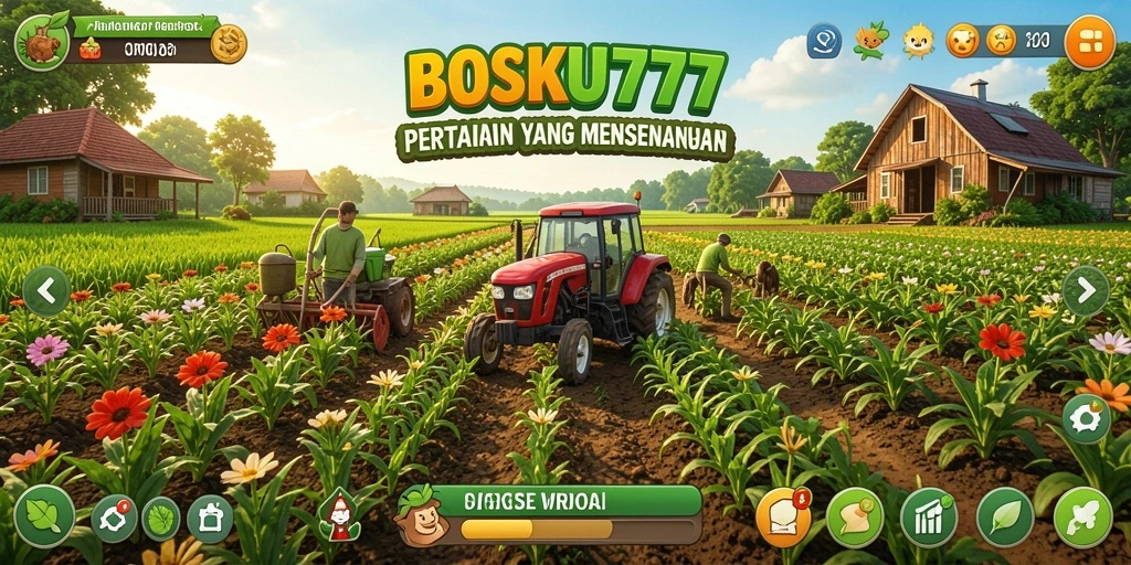 Tampilan gameplay BOSKU777 memperlihatkan kegembiraan bertani.
