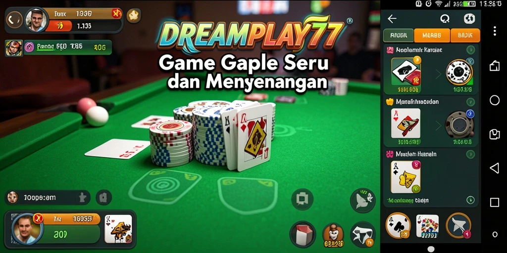 Tampilan gameplay Gaple yang menarik di DREAMPLAY77.