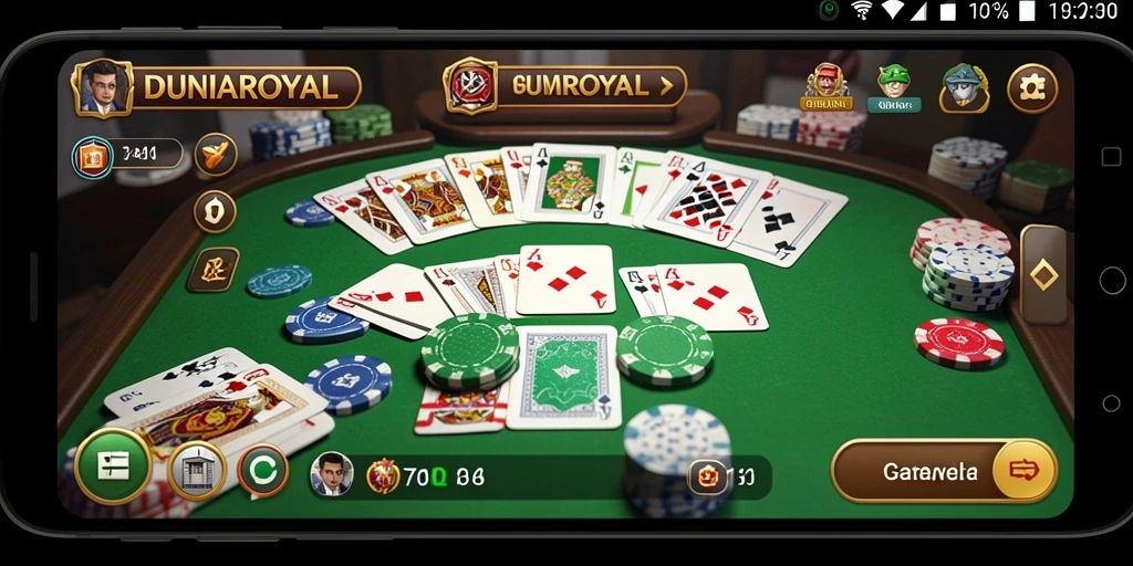 Screenshot DUNIAROYAL menampilkan gameplay seru Gaple.