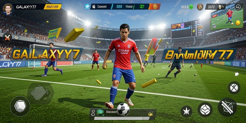 Screenshot gameplay GALAXY77 dengan aksi olahraga seru.