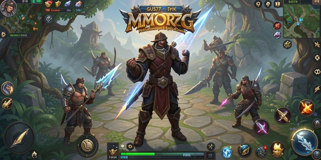 Screenshot GUS77 menampilkan aksi seru dalam pertarungan MMORPG.