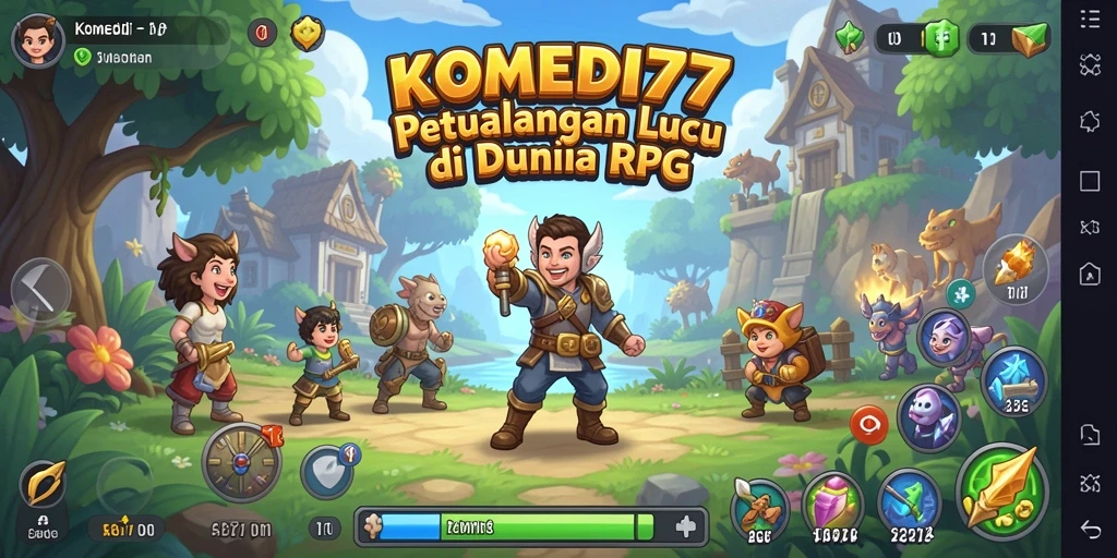 Tangkapan layar gameplay KOMEDI77 menampilkan aksi lucu dan seru.