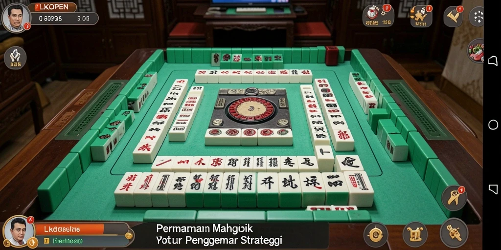 Screenshot utama LKOPEN dengan gameplay Mahjong yang menarik.