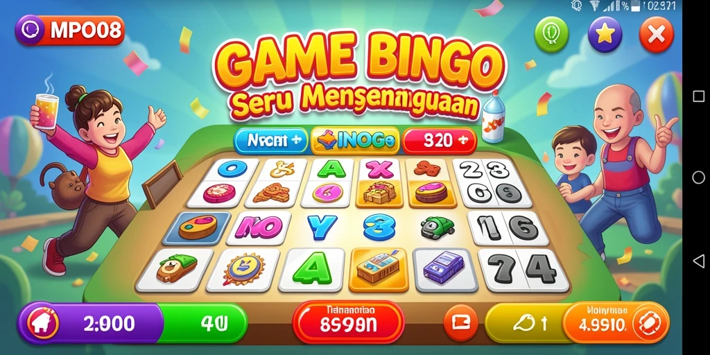 Screenshot MPO08 menampilkan gameplay Bingo yang menarik dan interaktif.