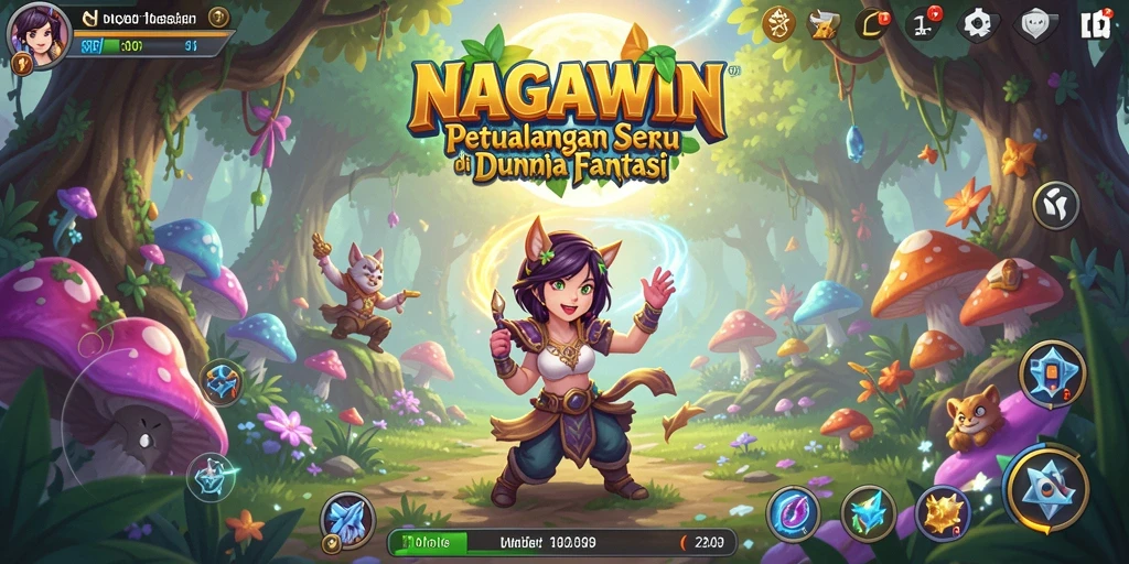 Tampilan gameplay NAGAWIN yang menyerupai dunia fantasi.