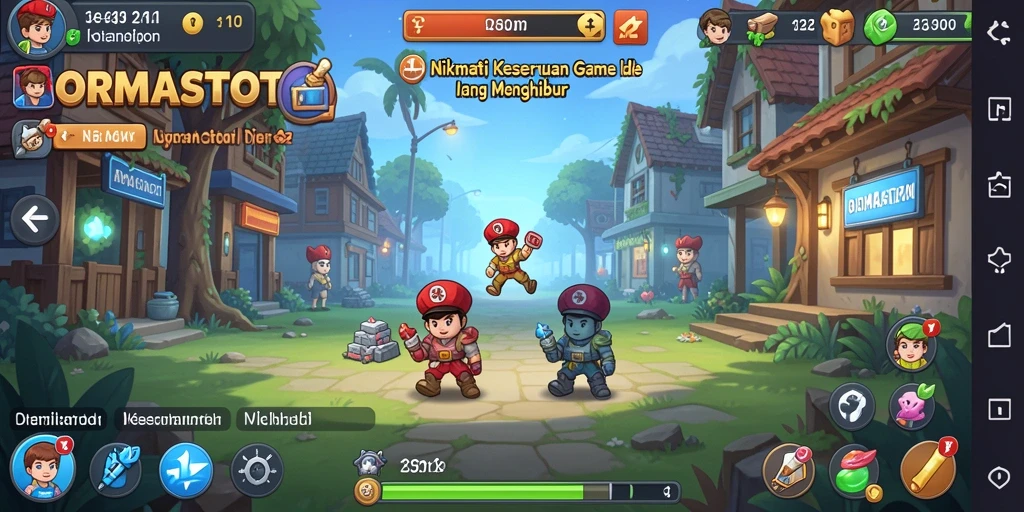 Tampilan gameplay <strong>ORMASTOTO</strong> yang menawan dalam genre Idle.