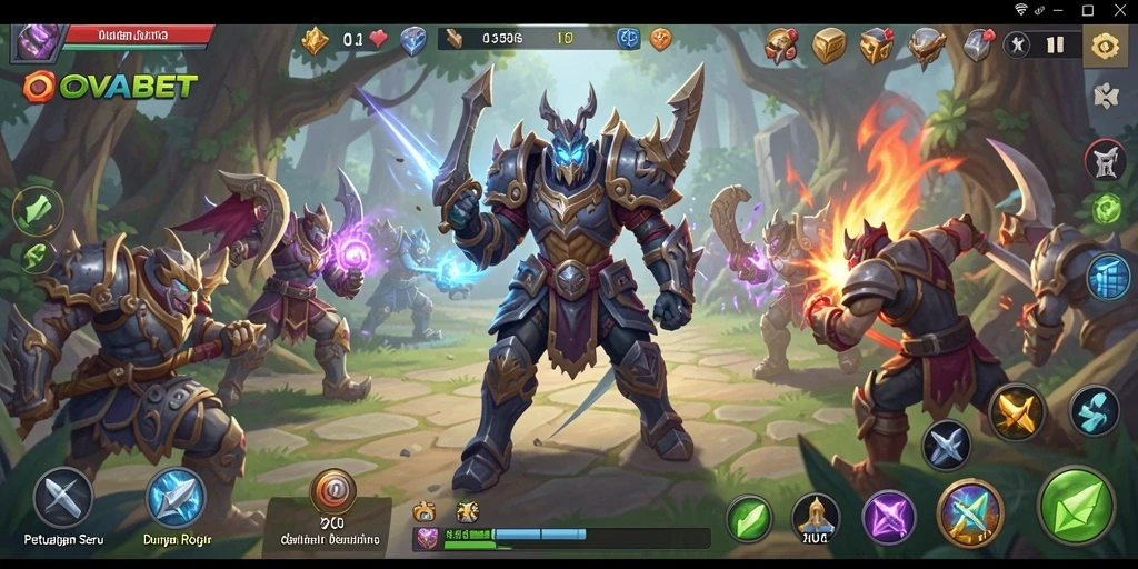 Screenshot gameplay <strong>OVABET</strong> menampilkan aksi seru dalam pertempuran RPG.