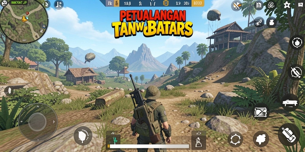Screenshot gameplay RAKYATJP menunjukkan petualangan seru di dunia terbuka.