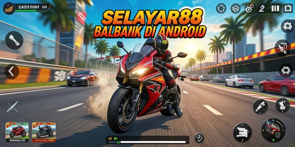 Gameplay penuh aksi di <strong>SELAYAR88</strong> dengan balapan motor yang mendebarkan.