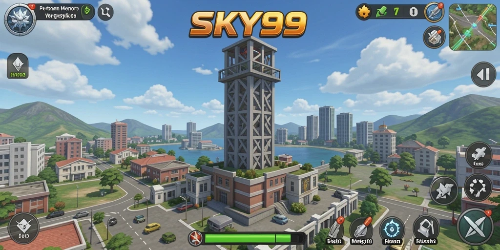 Tangkapan layar menunjukkan aksi seru dalam permainan Tower Defense.
