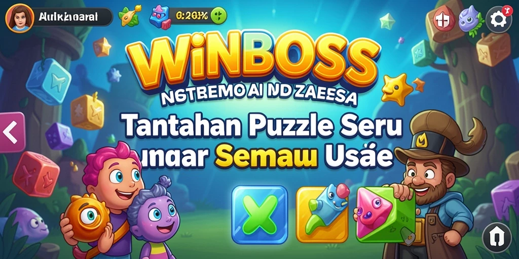 Tampilan gameplay WINBOSS dengan teka-teki yang menantang.